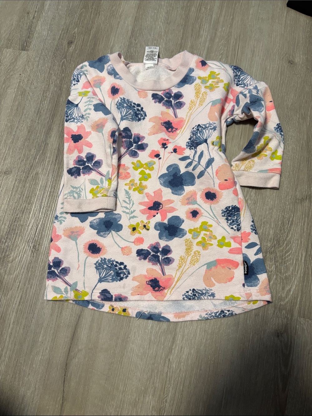 Bonds Pink Floral Long-Sleeve Casual Dress